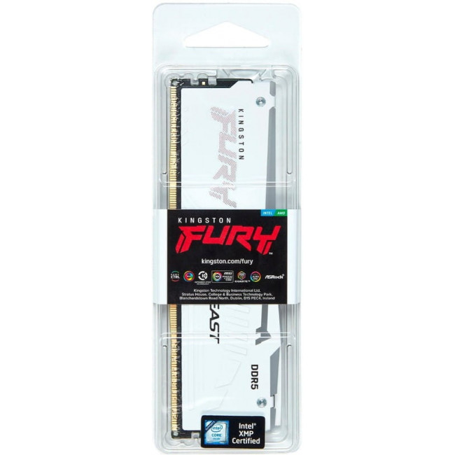 Модуль пам`ятi DDR5 32GB/6000 Kingston Fury Beast RGB EXPO White (KF560C36BWEA-32)
