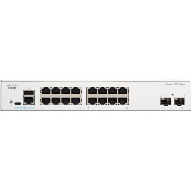 Комутатор Cisco Catalyst C1200-16T-2G (16хGE, 2xGE SFP, USB, керований)