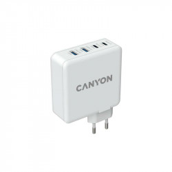 Мережевий зарядний пристрій Canyon H-100 (4USB) GaN PD 100W QC3.0 White (CND-CHA100W01)