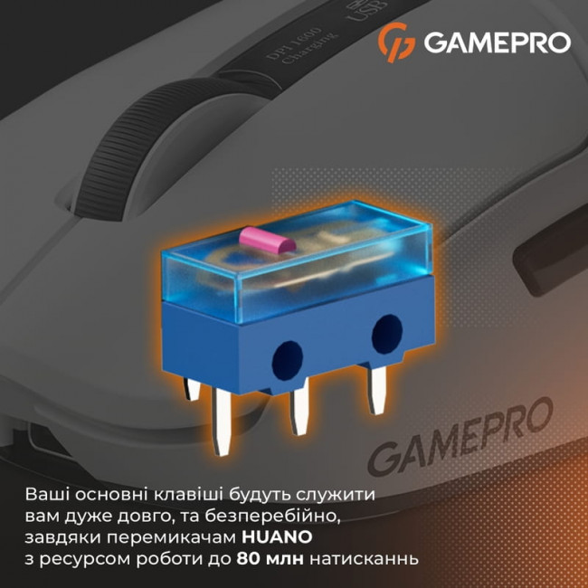 Миша бездротова Gamepro Genesis Ranker White (GM012W)