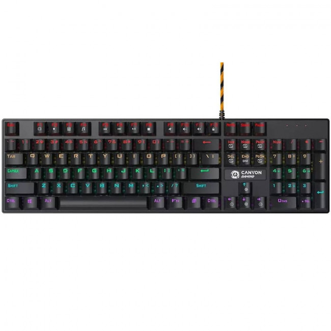 Клавіатура Canyon Deimos GK-4 Rainbow LED ENG/UKR USB Black (CND-SKB4-US)