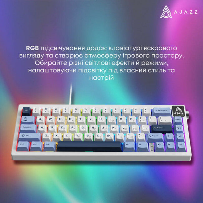Клавіатура Ajazz AK650 Sea Salt Switch White USB-C (AK650-SS-BWB)
