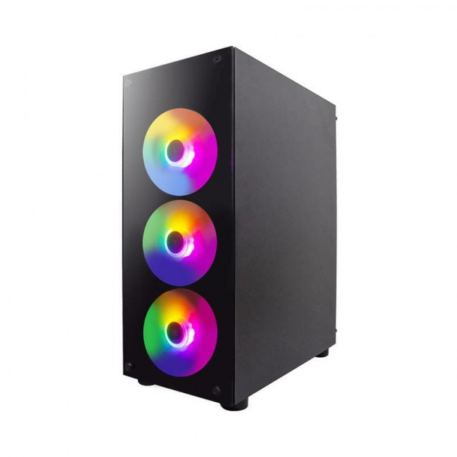 Корпус 1stPlayer V3-B-BK-4F1 Black без БЖ