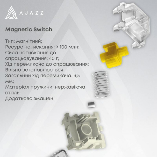Клавіатура Ajazz AK680 MAX Magnetic Switch RGB USB White (AK680-M-BWD-AW)
