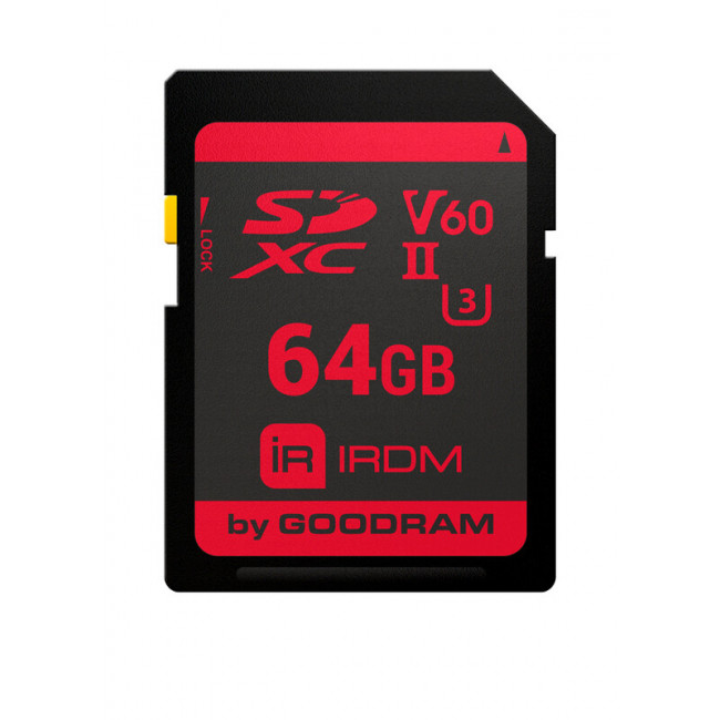 Карта пам`ятi SDXC 64GB UHS-II/U3 GOODRAM IRDM R280/W95MB/s (IR-S6B0-0640R11)