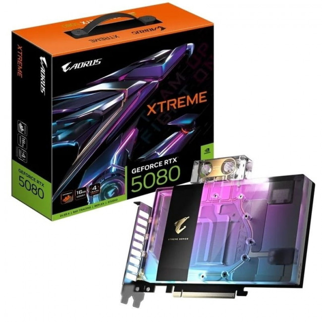 Відеокарта GF RTX 5080 16GB GDDR7 Aorus Xtreme Waterforce WB Gigabyte (GV-N5080AORUSX WB-16GD)