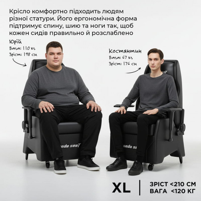 Крісло для геймерів Anda Seat X3 Gaming Sofa PVC Black (AD-W-SF03-04-B-PV)