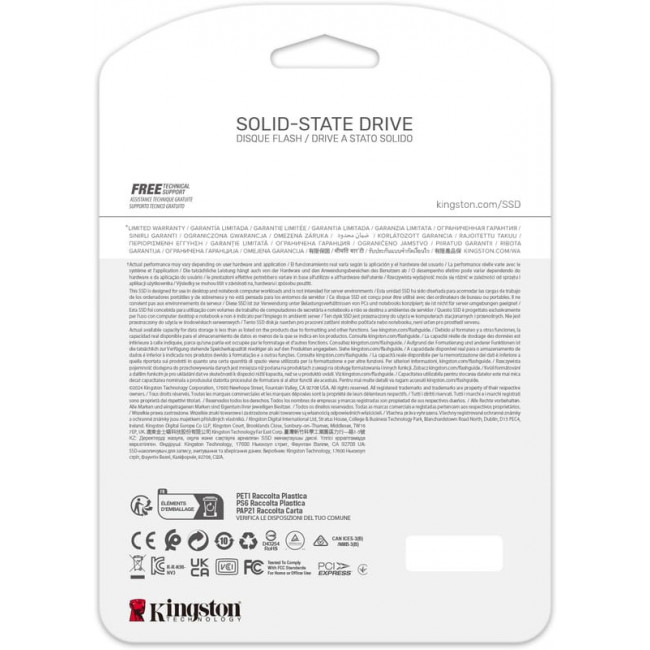Накопичувач SSD 1TB M.2 NVMe Kingston NV3 M.2 2280 PCIe Gen4.0 x4 (SNV3S/1000G)