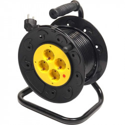Фільтр живлення PowerPlant JY-2000/40 (PPRA08M400S4) 4 розетки, 40 м, чорний, на котушці