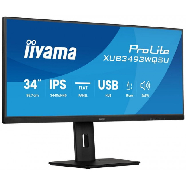 Монітор Iiyama 34" ProLite XUB3493WQSU-B6 IPS Black 120Hz