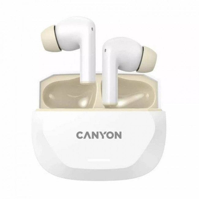 Bluetooth-гарнітура Canyon TWS-7 Hexagon White/Beige (CNS-TWS7WB)