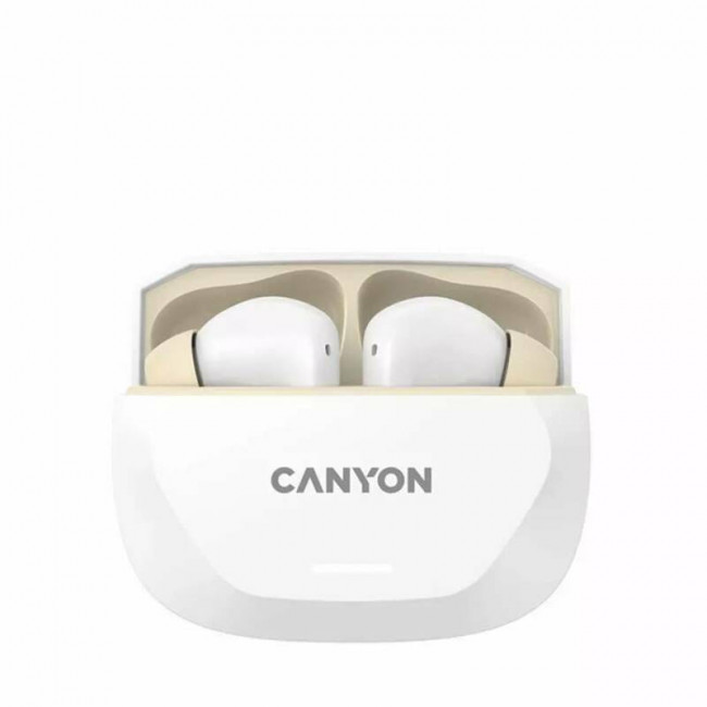 Bluetooth-гарнітура Canyon TWS-7 Hexagon White/Beige (CNS-TWS7WB)