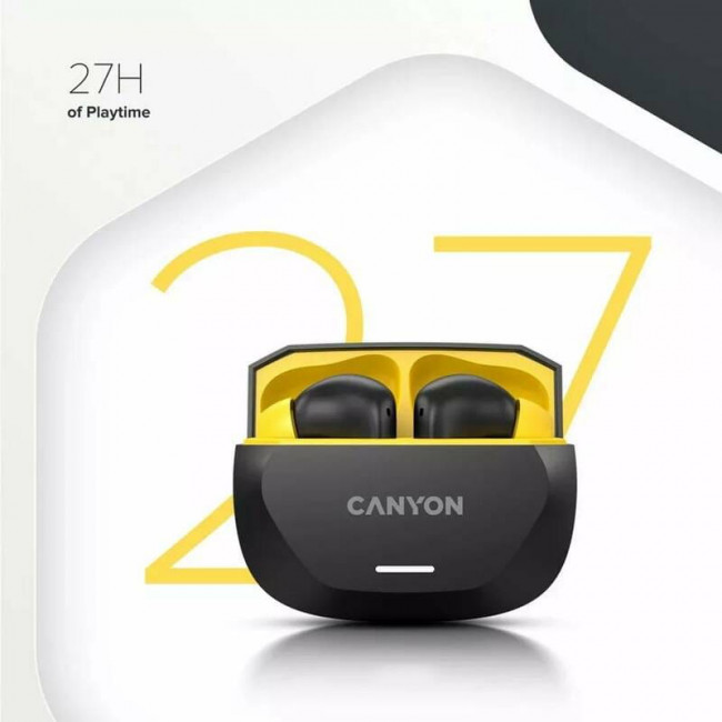 Bluetooth-гарнітура Canyon TWS-7 Hexagon White/Beige (CNS-TWS7WB)