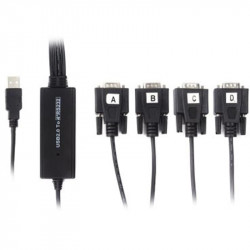 Кабель Viewcon USB - 4хCOM (M/M), (9+25pin), 1.4 м, Black (VE671)