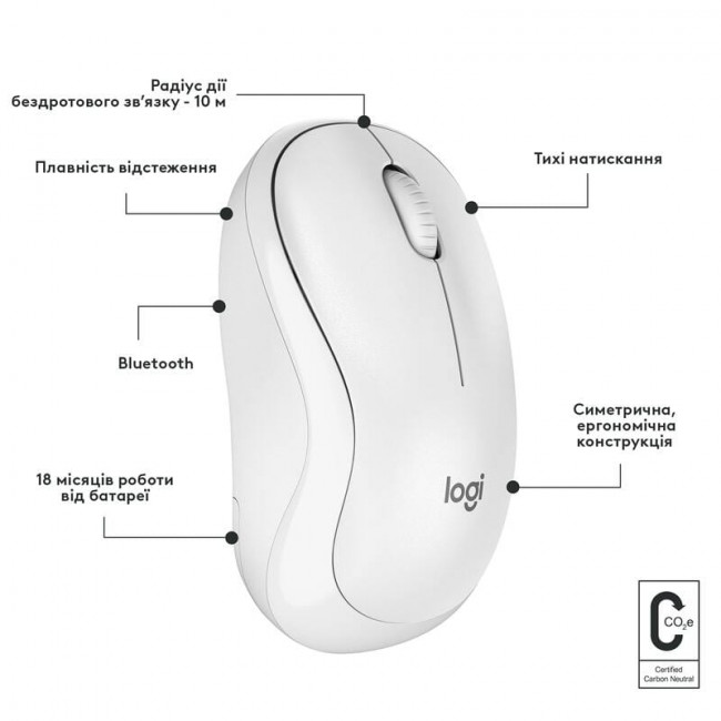 Миша бездротова Logitech M240 Silent Off White (910-007120)