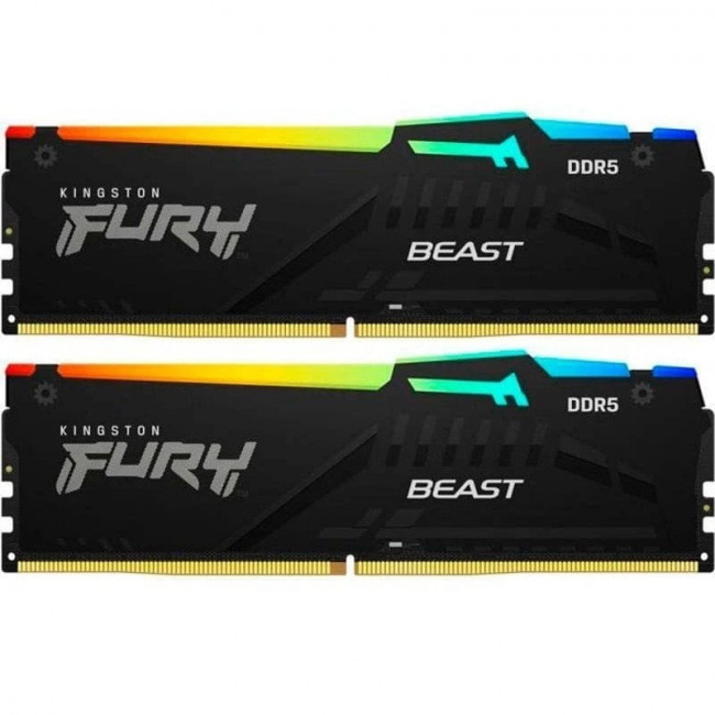 Модуль пам`яті DDR5 2x8GB/5600 Kingston Fury Beast RGB Black (KF556C36BBEAK2-16)
