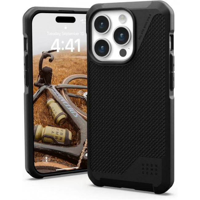 Чохол-накладка Urban Armor Gear Metropolis LT Magsafe для Apple iPhone 15 Pro Kevlar Black (114277113940)