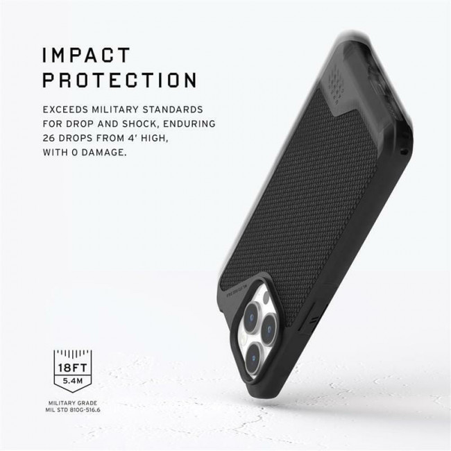 Чохол-накладка Urban Armor Gear Metropolis LT Magsafe для Apple iPhone 15 Pro Kevlar Black (114277113940)