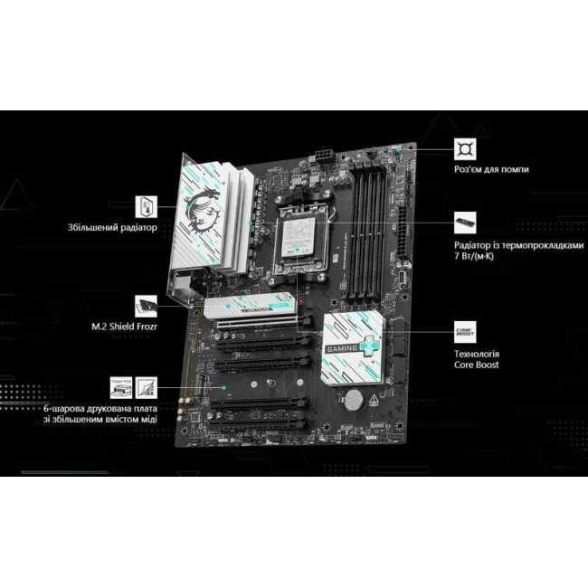 Материнська плата MSI B840 Gaming Plus WiFi Socket AM5