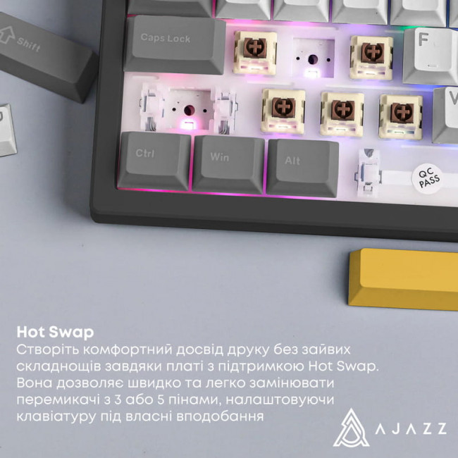 Клавіатура бездротова Ajazz AK980 V2 Maillard Switch Black (AK980-V2-M-BGY)