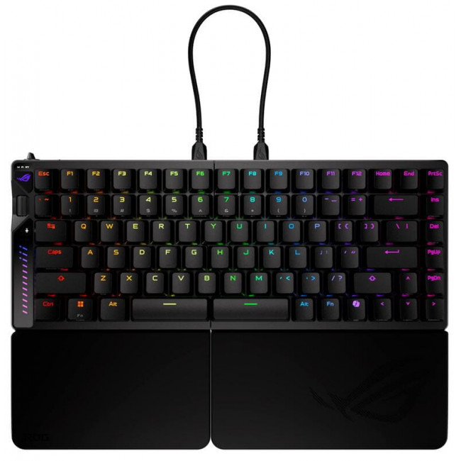 Клавіатура бездротова Asus ROG Falcata Split Magnetic Switch EN RGB Black (90MP043H-BKUA20)