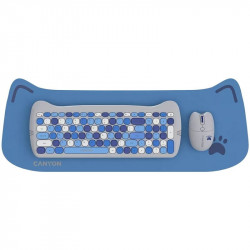 Комплект бездротовий (клавіатура, миша) Canyon HSET-W6 Kitty Edition Blue (CNS-HSETW6BL)