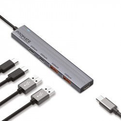 USB-хаб Promate LiteHub-Pro USB Type-C 4-в-1 Grey