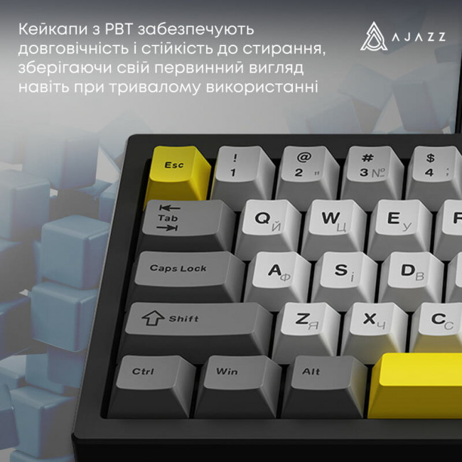 Клавіатура Ajazz AK650 Moon Yellow Switch Black USB-C (AK650-MY-GWY)