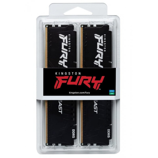 Модуль пам`яті DDR5  2x16GB/6000 Kingston Fury Beast Black (KF560C36BBE2K2-32)