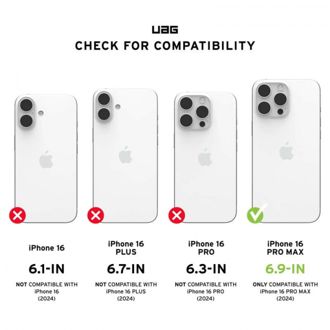 Чохол-накладка Urban Armor Gear Magsafe для Apple iPhone 16 Pro Max Monarch Pro Kevlar Element Green (11445711397B)