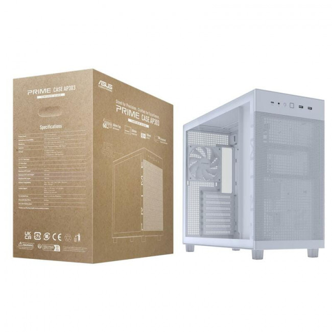 Корпус Asus Prime AP303 TG White (90DC00V3-B39010)