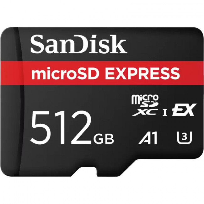 Карта пам`ятi MicroSDXC 512GB UHS-1/U3 Class 10 SanDisk Express R880/W650MB/s (SDSQXFN-512G-GN4NN)