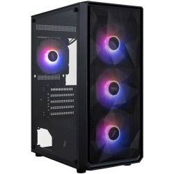 Корпус 1stPlayer FD3-M-BK-4F7 Black без БЖ