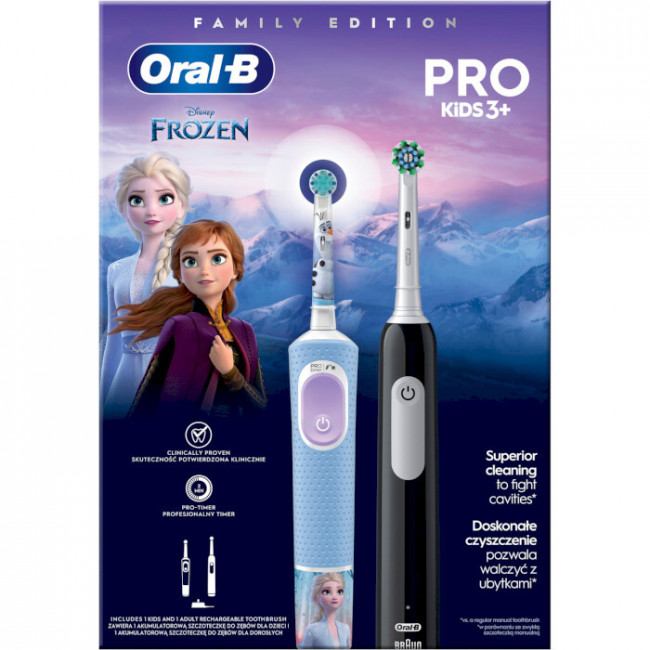 Набір зубних щіток Braun Oral-B Pro Series 1 D305.513.3 + Pro Kids D103.413.2K Frozen (Family Edition)