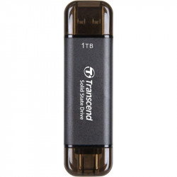 Накопичувач зовнішній SSD USB 3.1 Gen 2 Type-A/Type-C 1TB Transcend ESD310 Black (TS1TESD310C)