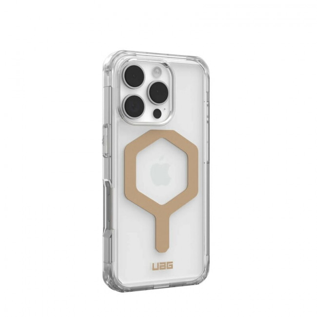 Чохол-накладка Urban Armor Gear Magsafe для Apple iPhone 16 Pro Plyo Ice/Gold (114480114381)