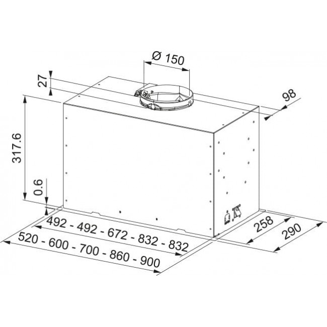 Витяжка Franke Box Flush Basic FBFE BK A70 (305.0728.431)