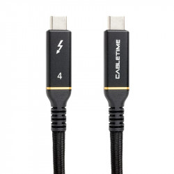 Кабель PowerPlant USB Type-C - USB Type-C (M/M), USB4, 40Gbps, 100W, 1м Black (CA913299)