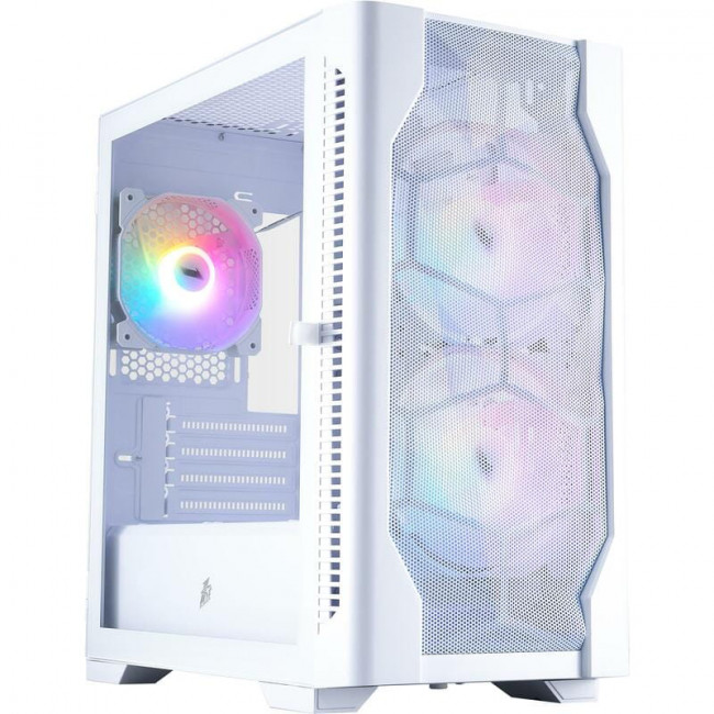 Корпус 1stPlayer D4-M-WH-2F1P-W-1F1-W White