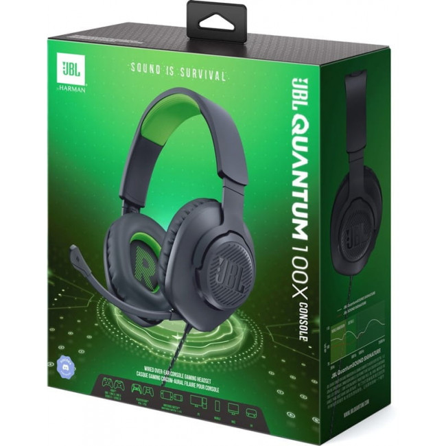 Гарнiтура JBL Quantum 100X Console Black (JBLQ100XBLKGRN)