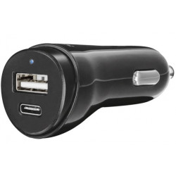 Автомобільний зарядний пристрій Trust Urban USB-C&USB (USB-Ax2.4A, USB-Cx3.0A) Black (21588)