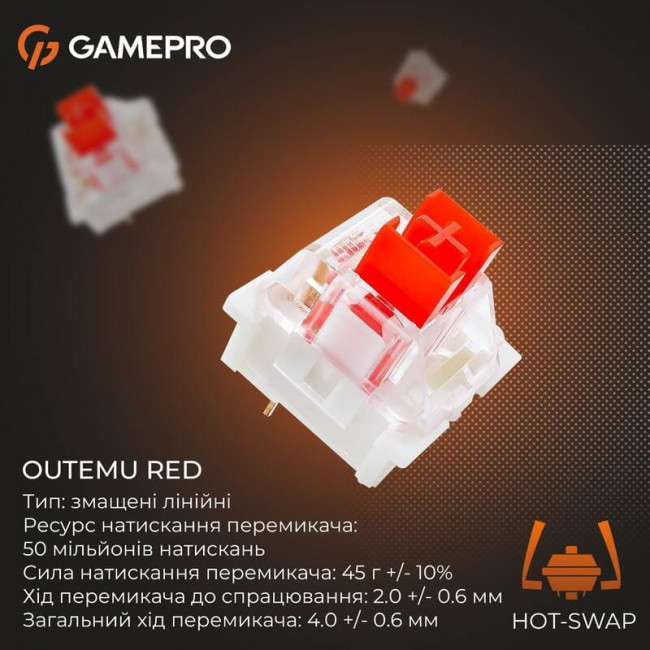 Клавіатура GamePro Genesis Joker MK124W Outemu Red Swithes USB White