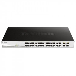 Комутатор D-Link DGS-1210-28MP 24x1GE PoE, 4xSFP 1G, PoE бюджет 370W, Smart