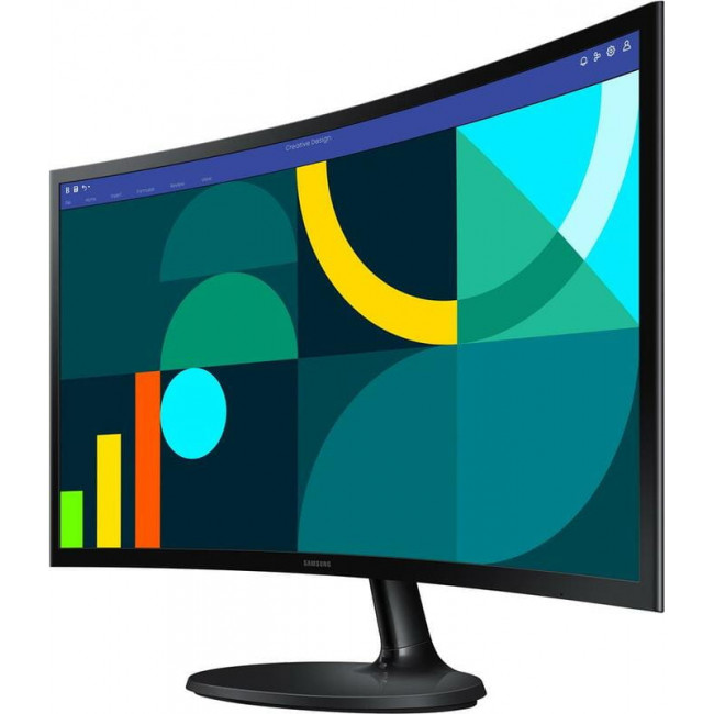 Монiтор Samsung 24" Essential S3 LS24D360 (LS24D360GAIXUA) VA Black Curved 100Hz