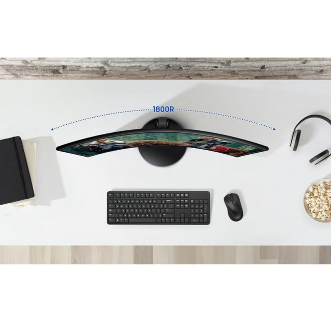 Монiтор Samsung 24" Essential S3 LS24D360 (LS24D360GAIXUA) VA Black Curved 100Hz
