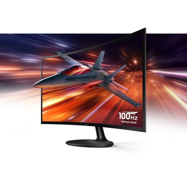 Монiтор Samsung 24" Essential S3 LS24D360 (LS24D360GAIXUA) VA Black Curved 100Hz