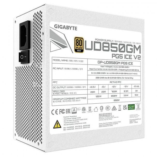Блок живлення Gigabyte GP-UD850GM PG5 V2 ICE 850W