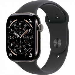 Смарт-годинник Apple Watch Series 11 GPS + Cellular 46mm Slate Titanium Case with Black Sport Band - S/M (MFD14RK/A)