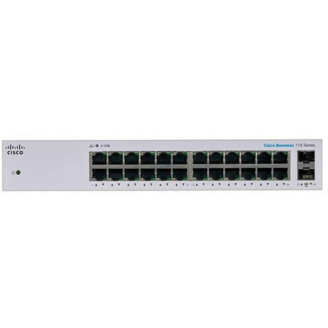 Комутатор Cisco Business 110 CBS110-24T-EU (24хGE, 2хGE SFP, некерований)