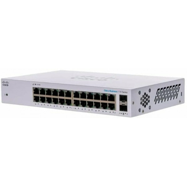 Комутатор Cisco Business 110 CBS110-24T-EU (24хGE, 2хGE SFP, некерований)